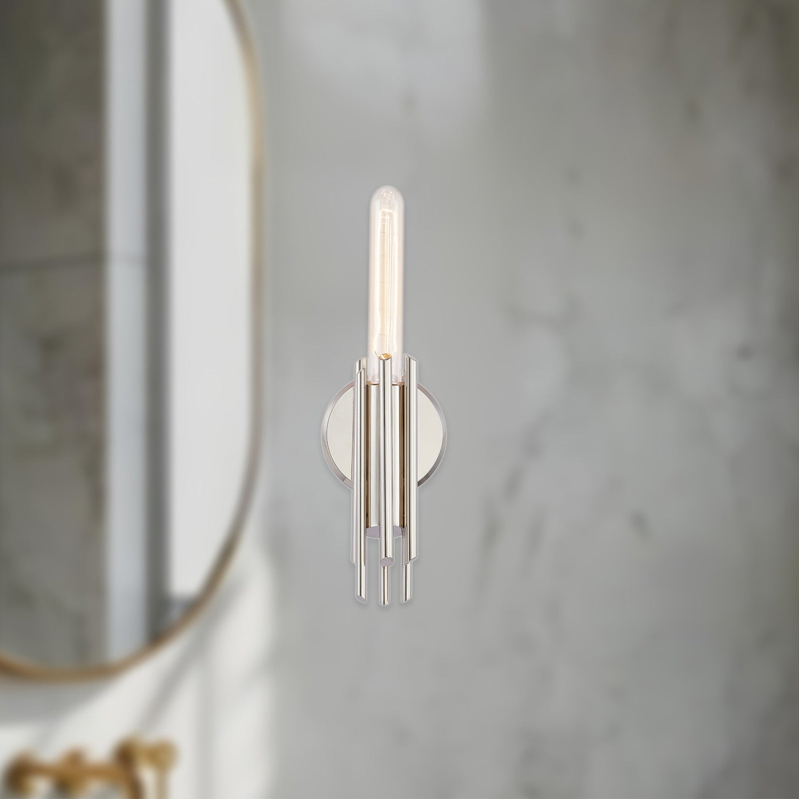 Torres 9-in Polished Nickel 1 Light Wall/Vanity