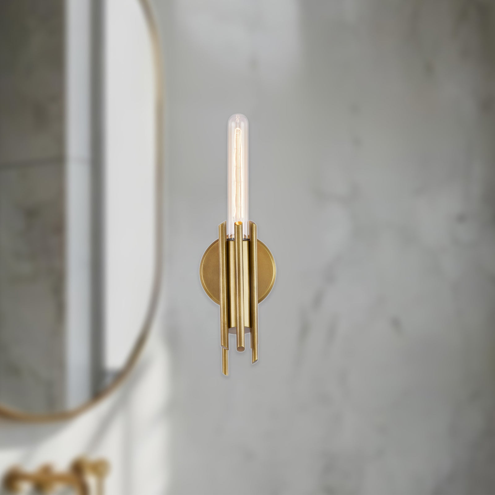 Torres 9-in Vintage Brass 1 Light Wall/Vanity