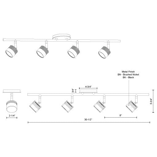 Lyra 30-in Brushed Nickel LED Track Lights