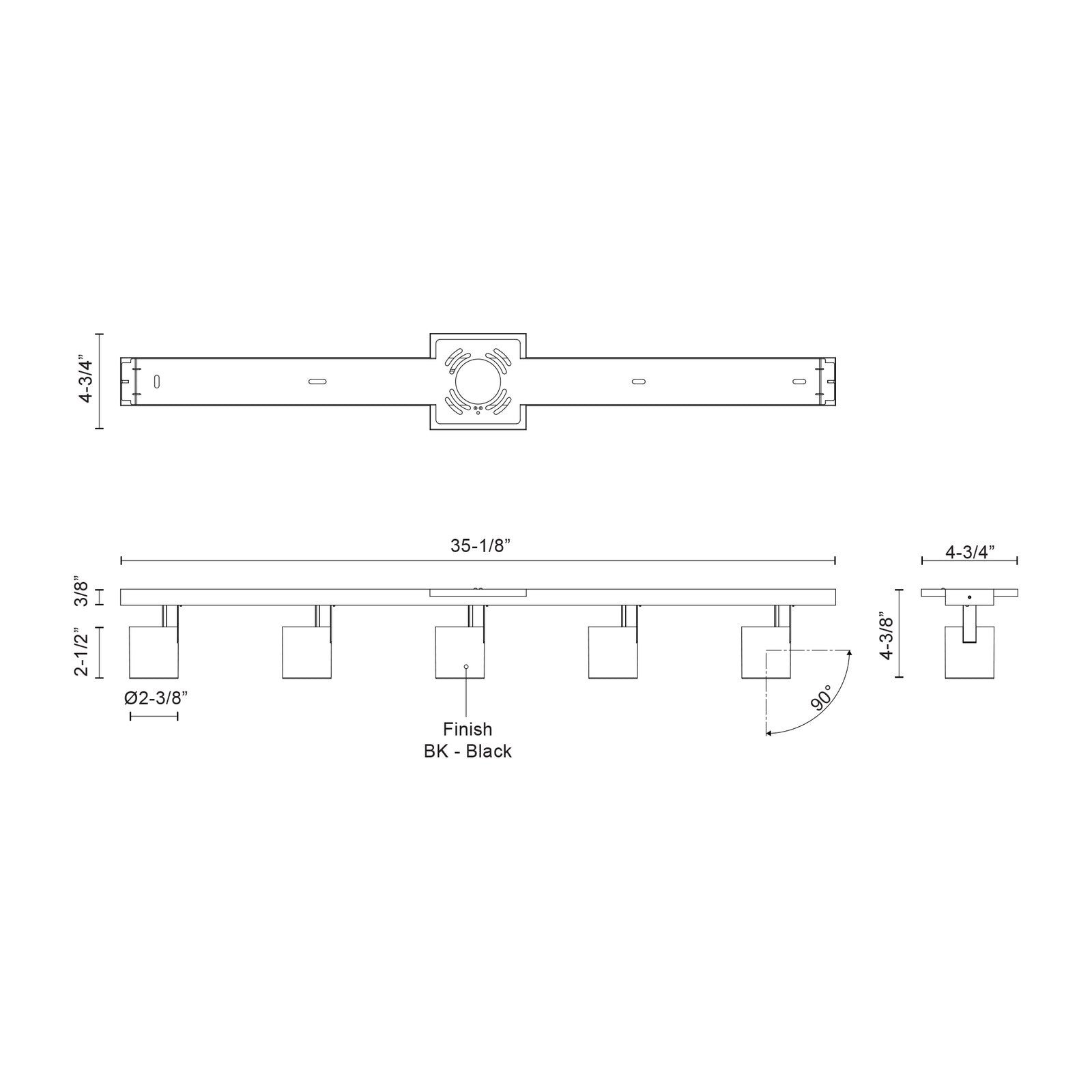 Arnold 35-in Black LED Track Lights