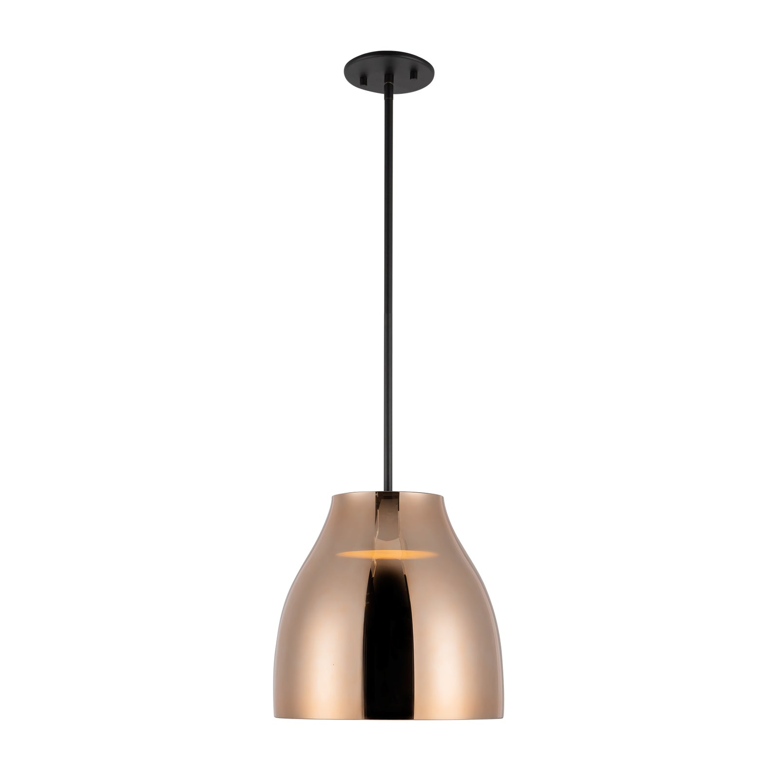 Trinity 12-in Black/Copper LED Pendant