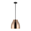 Trinity 12-in Black/Copper LED Pendant