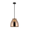 Trinity 12-in Black/Copper LED Pendant