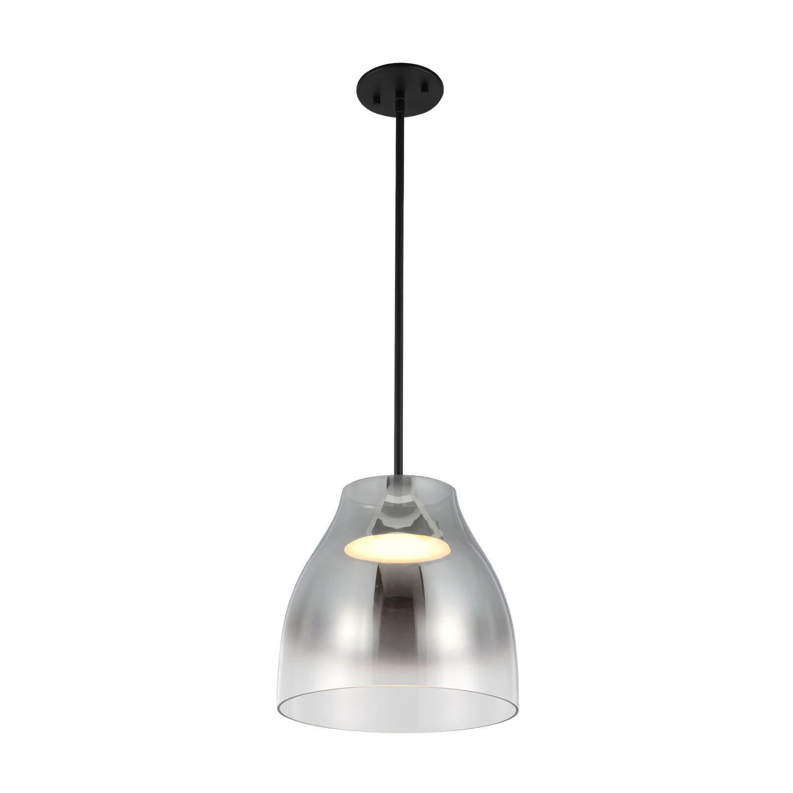 Trinity 12-in Black/Smoked LED Pendant