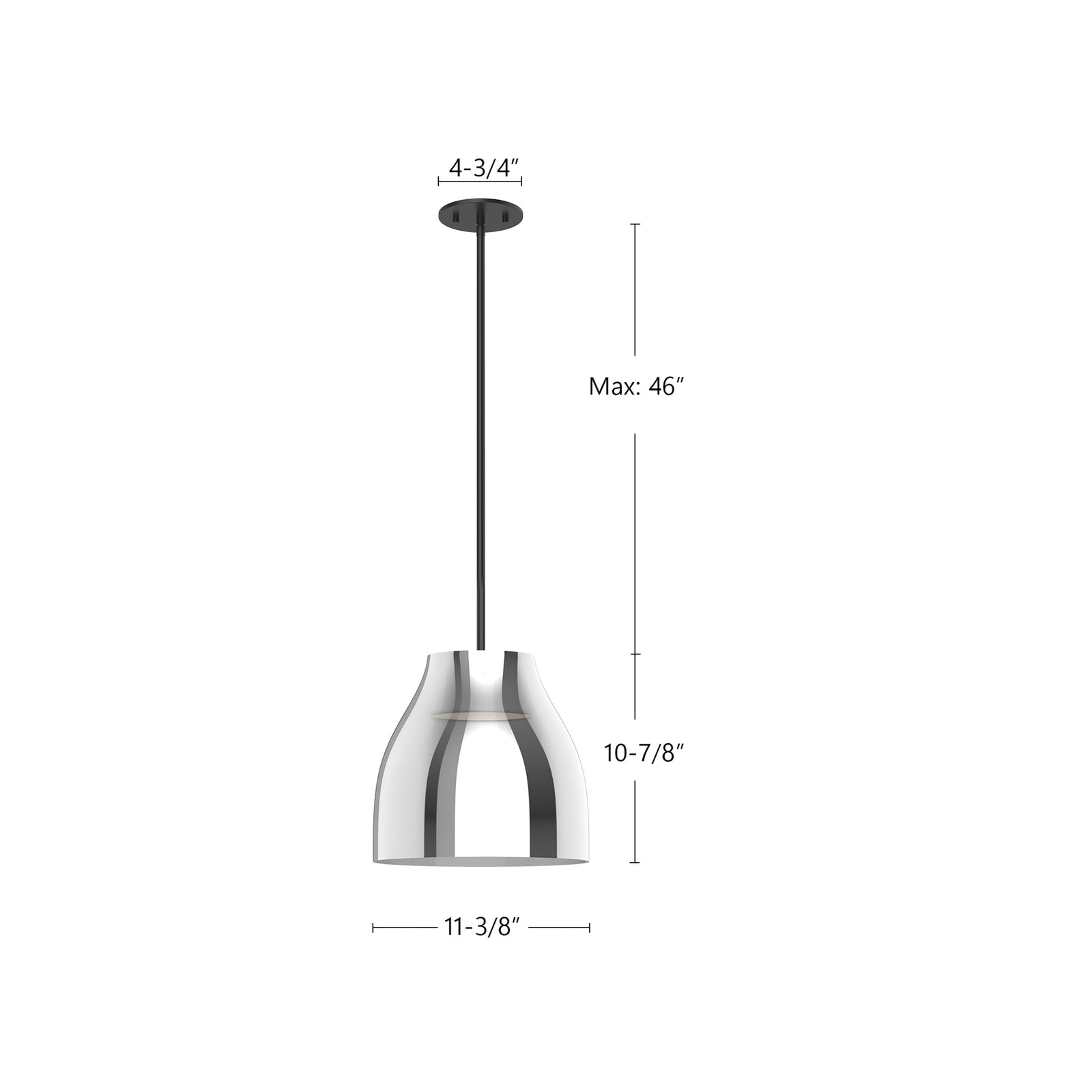 Trinity 12-in Black/Chrome LED Pendant