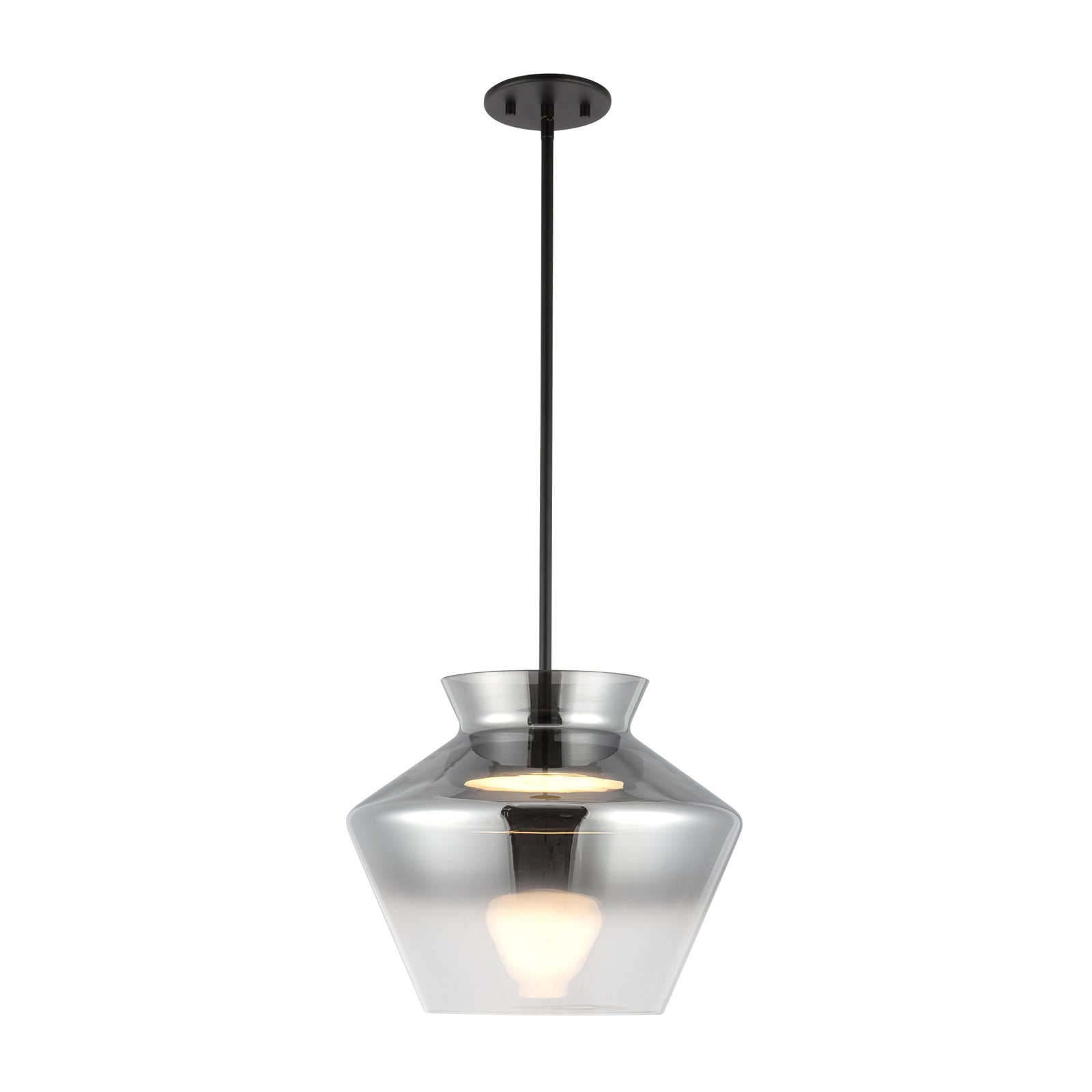 Trinity 13-in Black/Smoked LED Pendant