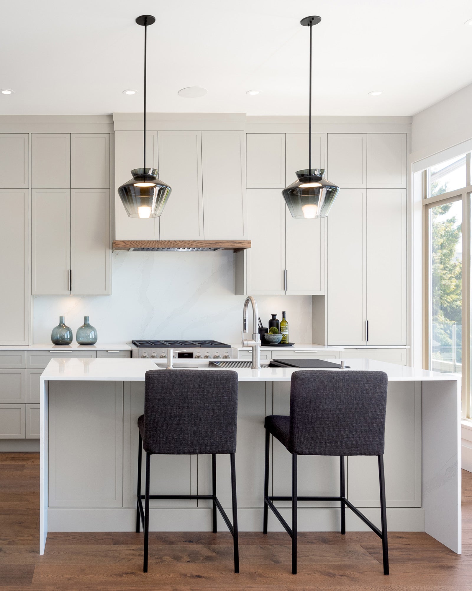 Trinity 13-in Black/Smoked LED Pendant