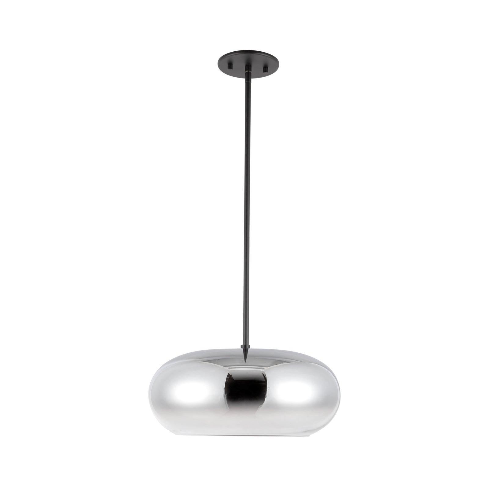 Trinity 14-in Black/Chrome LED Pendant