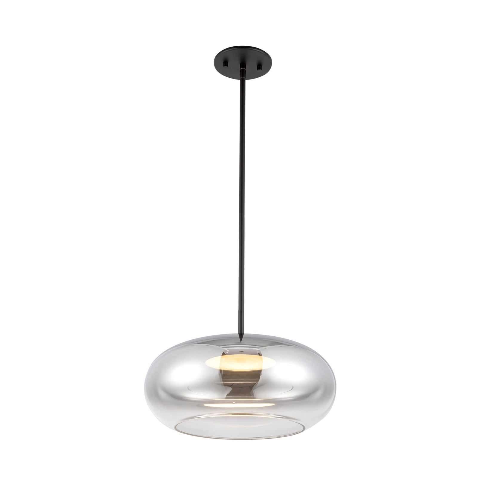 Trinity 14-in Black/Chrome LED Pendant