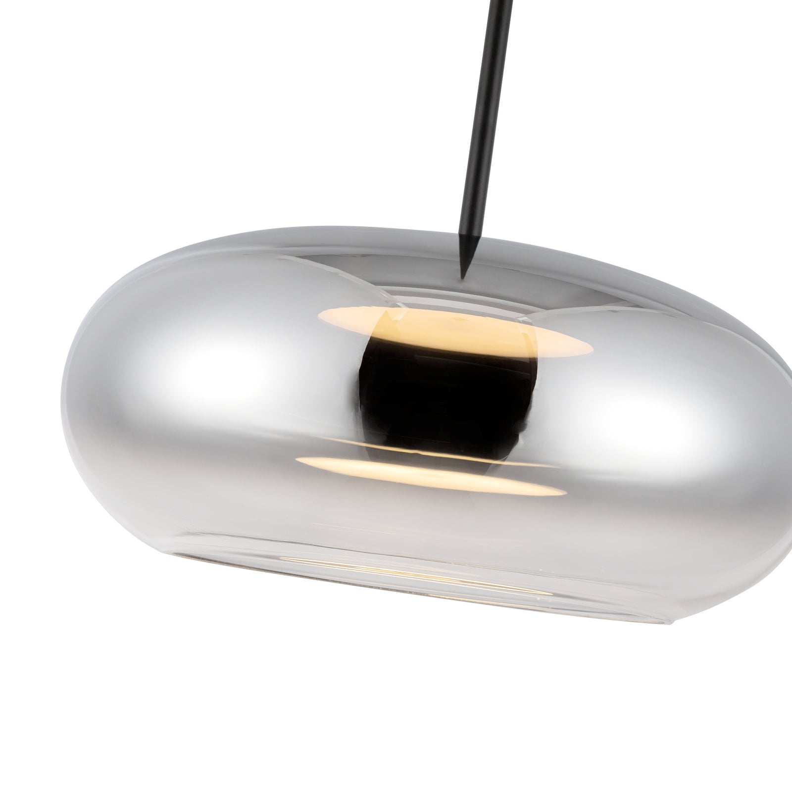 Trinity 14-in Black/Chrome LED Pendant