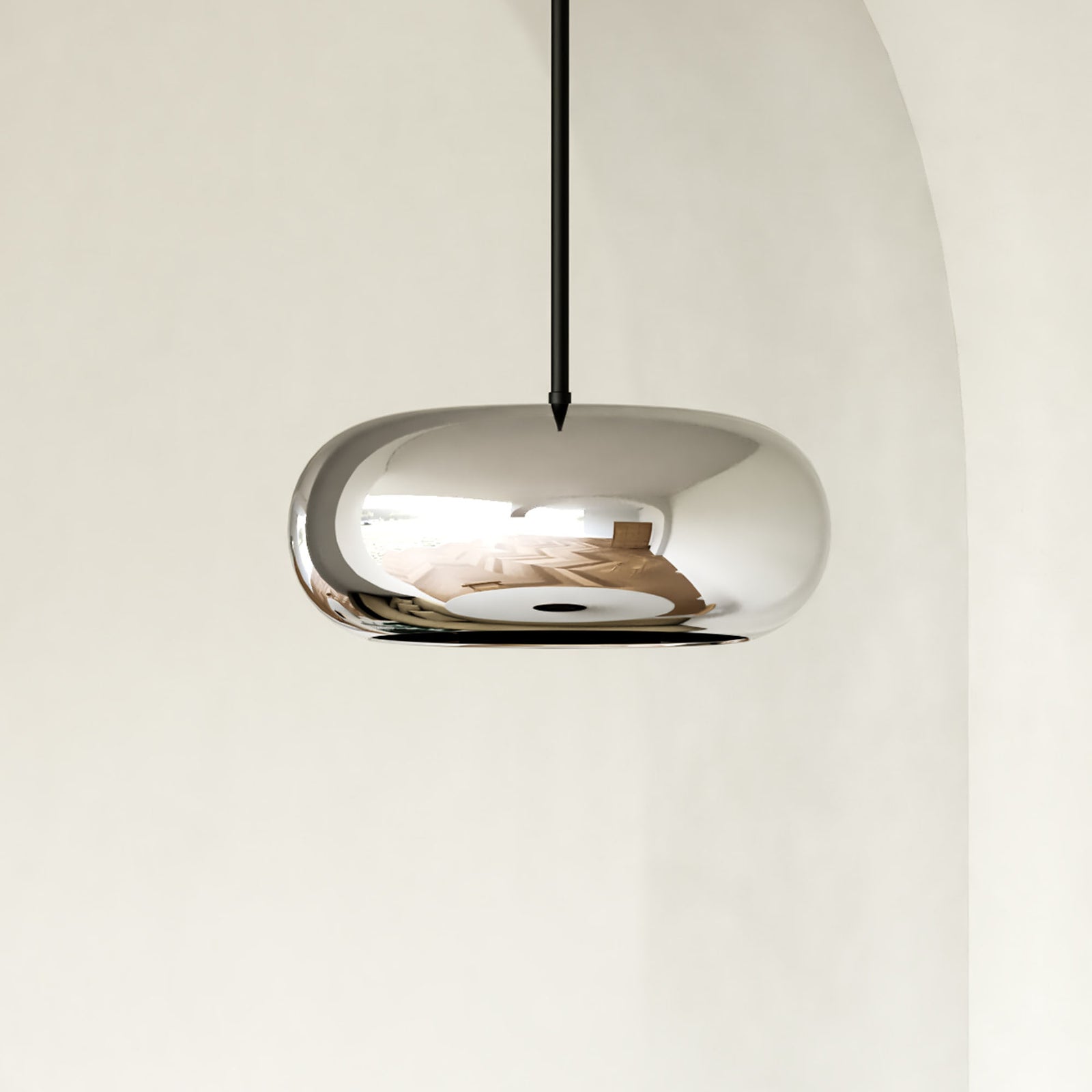 Trinity 14-in Black/Chrome LED Pendant