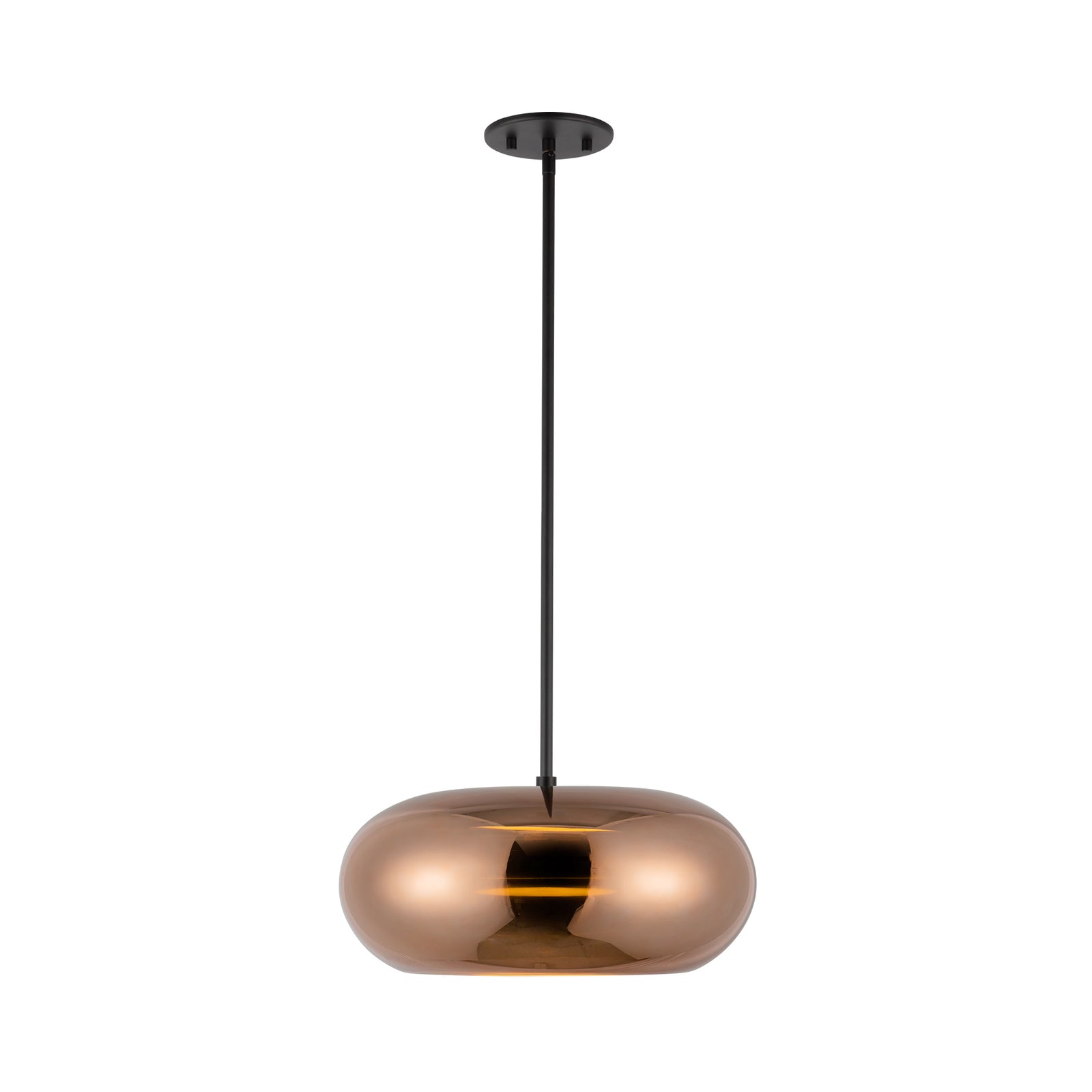 Trinity 14-in Black/Copper LED Pendant