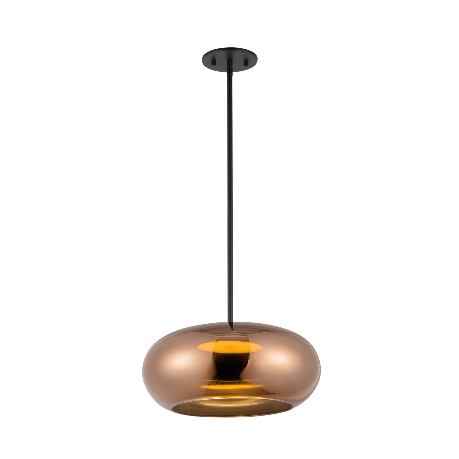 Trinity 14-in Black/Copper LED Pendant