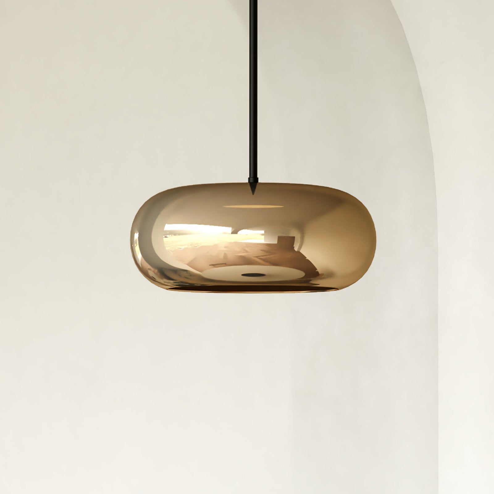 Trinity 14-in Black/Copper LED Pendant