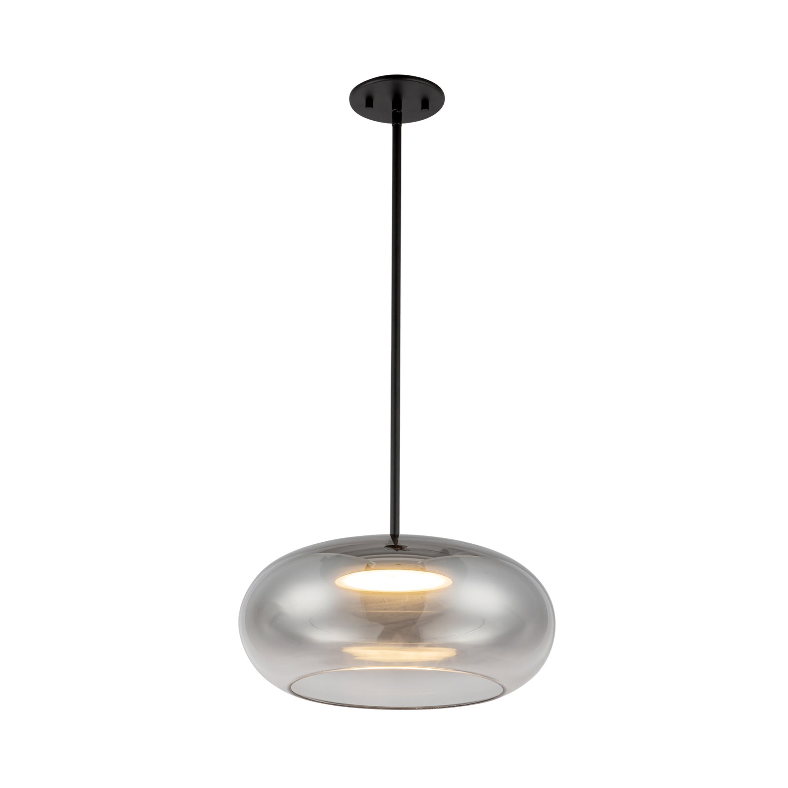 Trinity 14-in Black/Smoked LED Pendant
