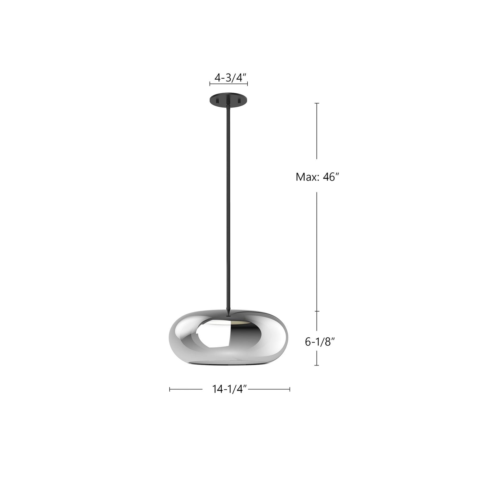 Trinity 14-in Black/Chrome LED Pendant
