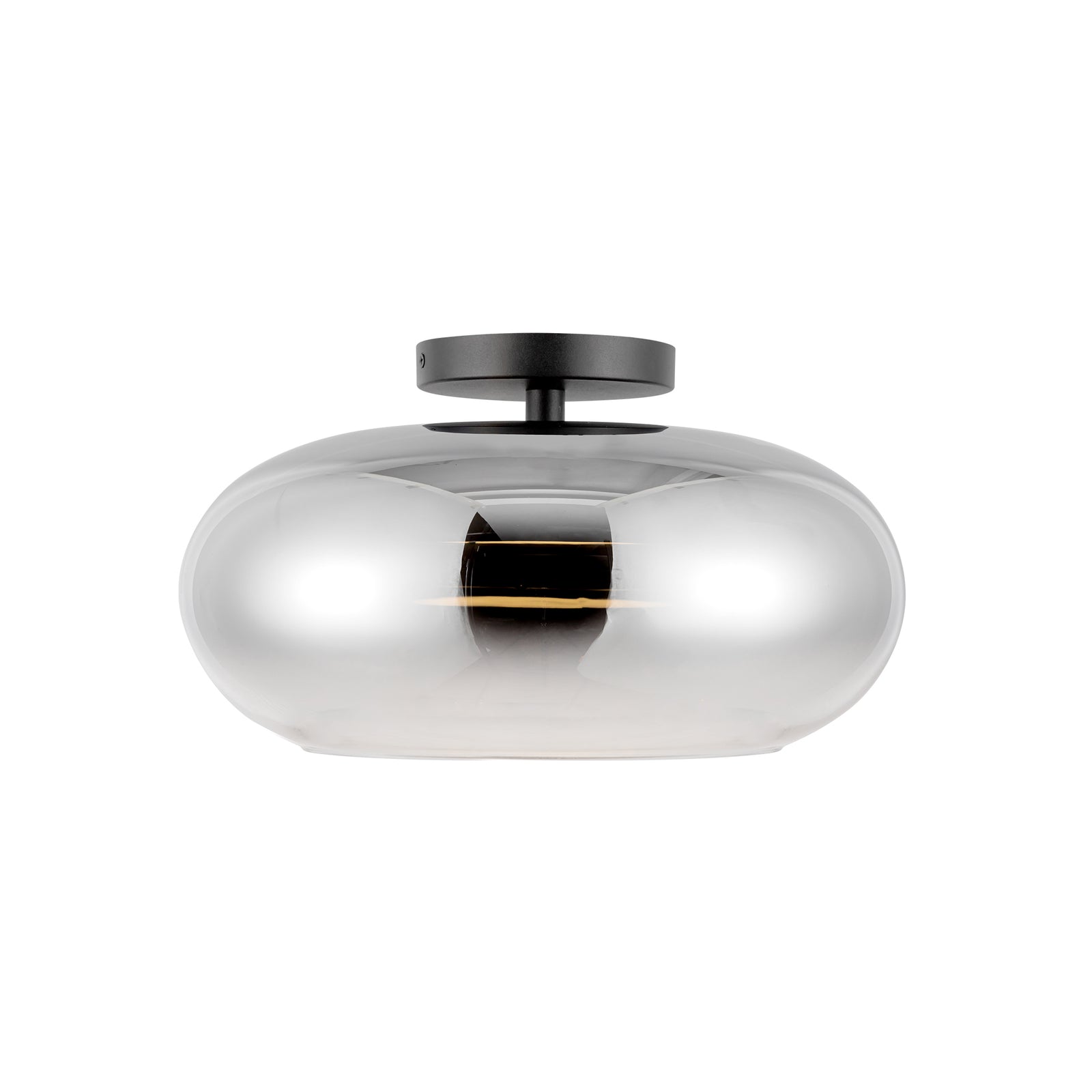 Trinity 14-in Black/Chrome LED Semi Flush Mount