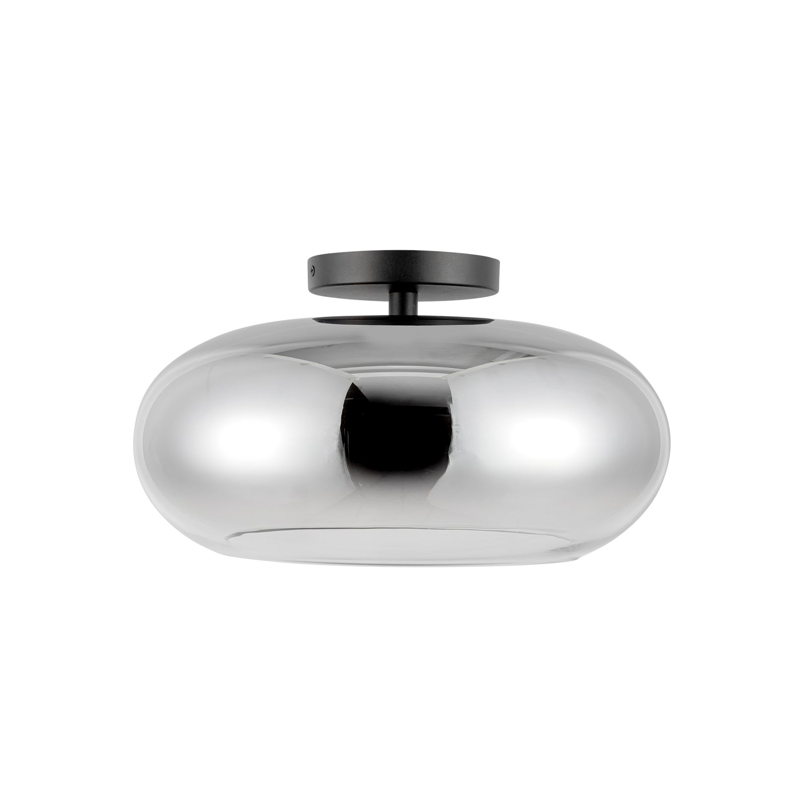 Trinity 14-in Black/Chrome LED Semi Flush Mount