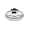 Trinity 14-in Black/Chrome LED Semi Flush Mount
