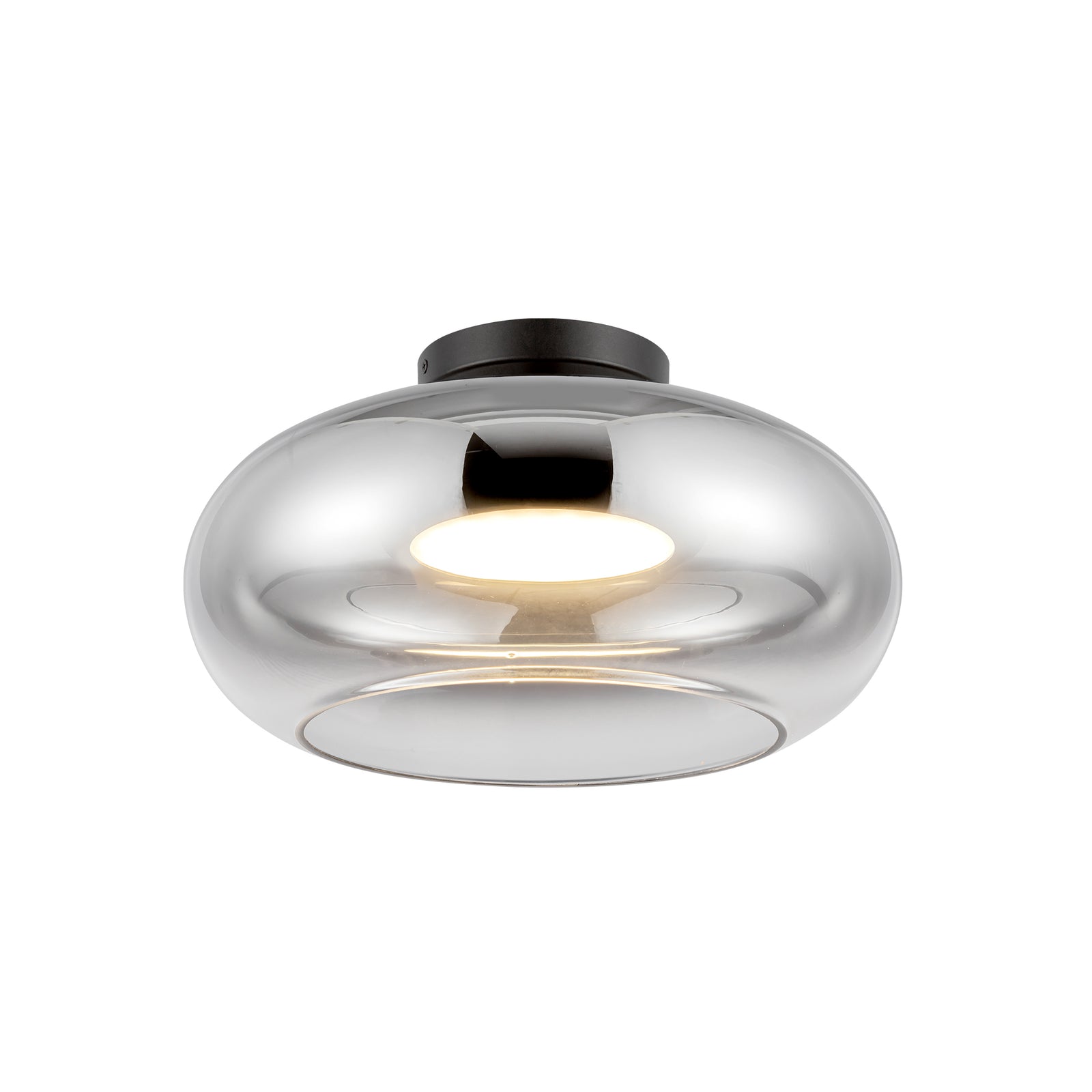 Trinity 14-in Black/Chrome LED Semi Flush Mount