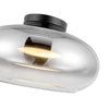Trinity 14-in Black/Chrome LED Semi Flush Mount