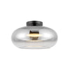 Trinity 14-in Black/Chrome LED Semi Flush Mount