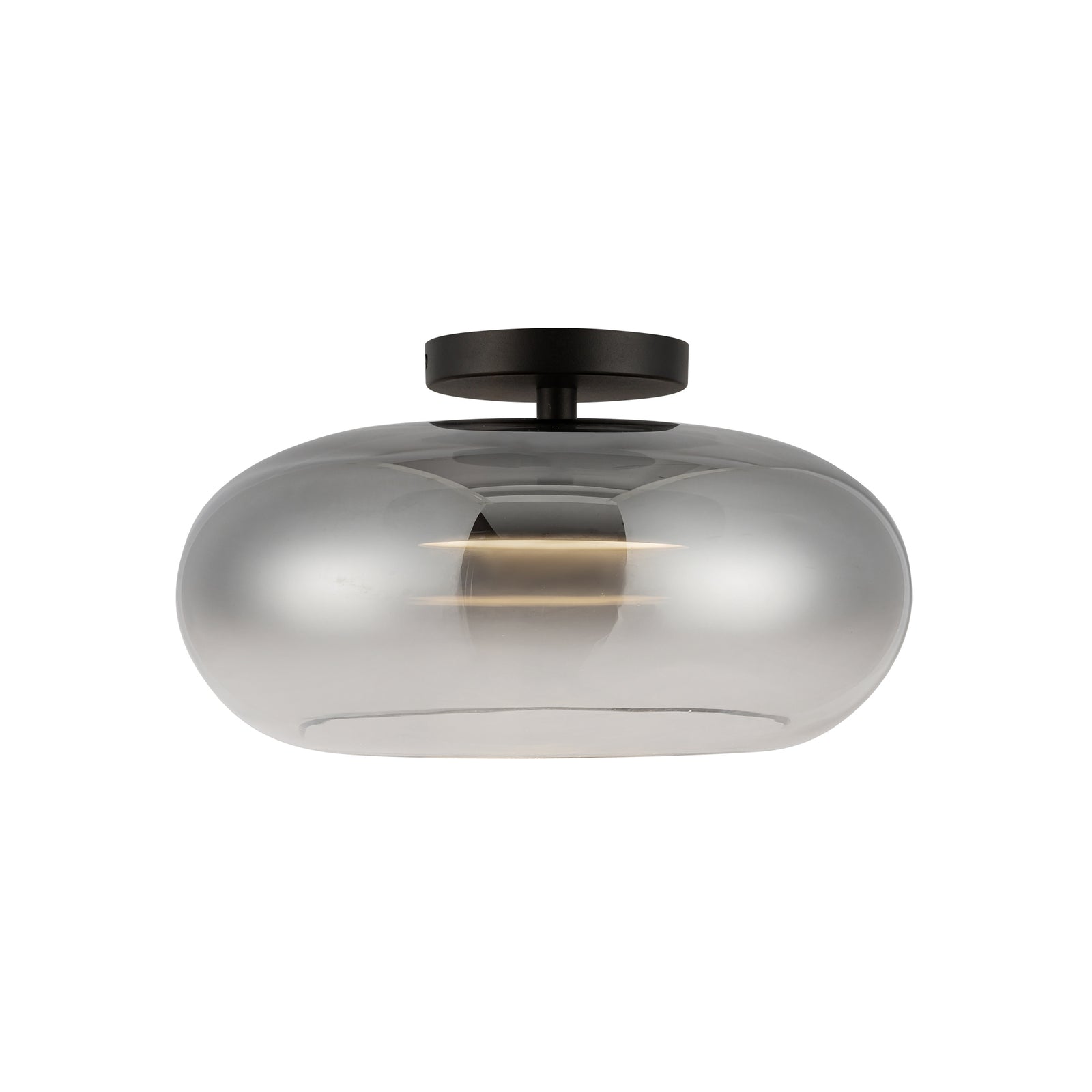 Trinity 14-in Black/Smoked LED Semi Flush Mount