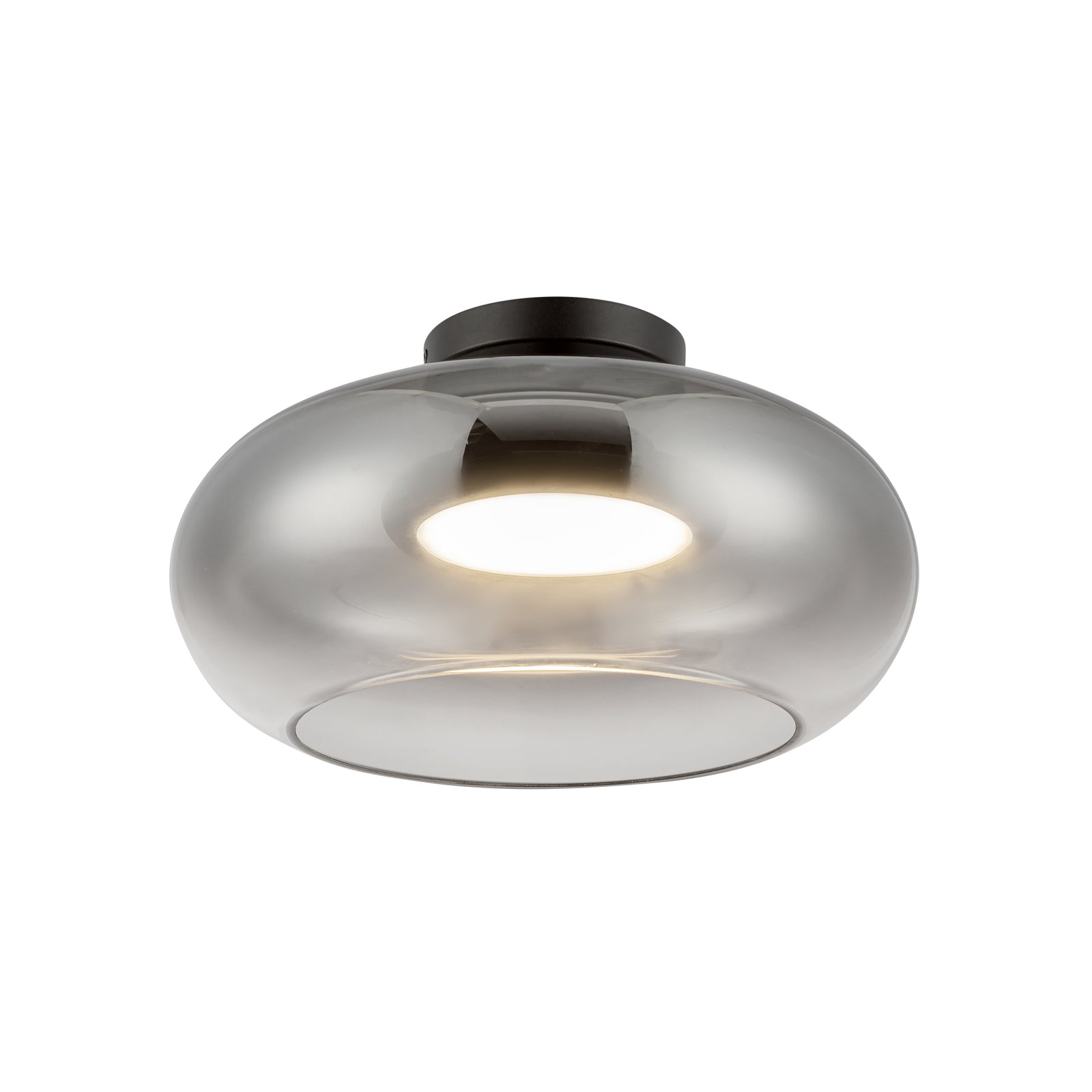 Trinity 14-in Black/Smoked LED Semi Flush Mount