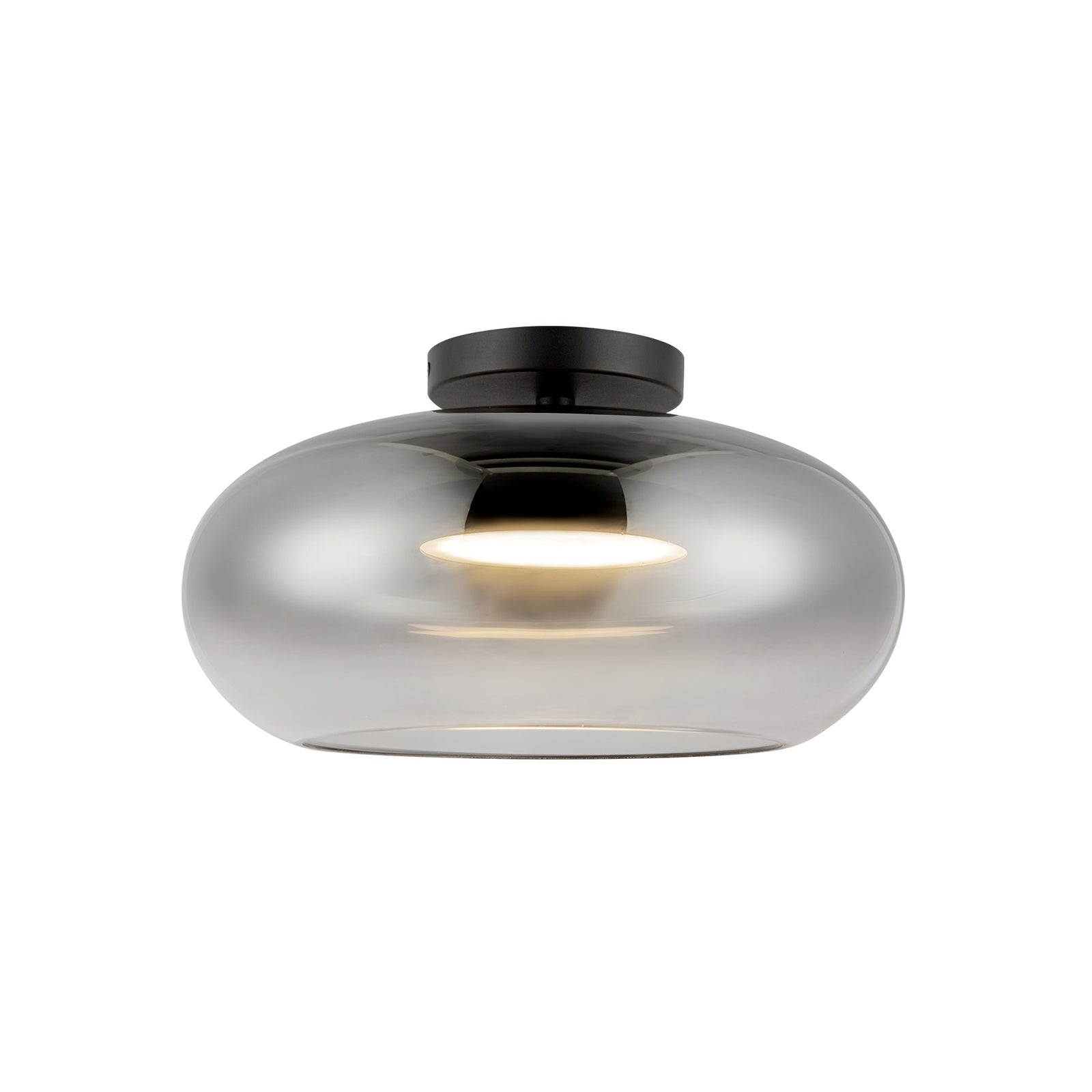 Trinity 14-in Black/Smoked LED Semi Flush Mount
