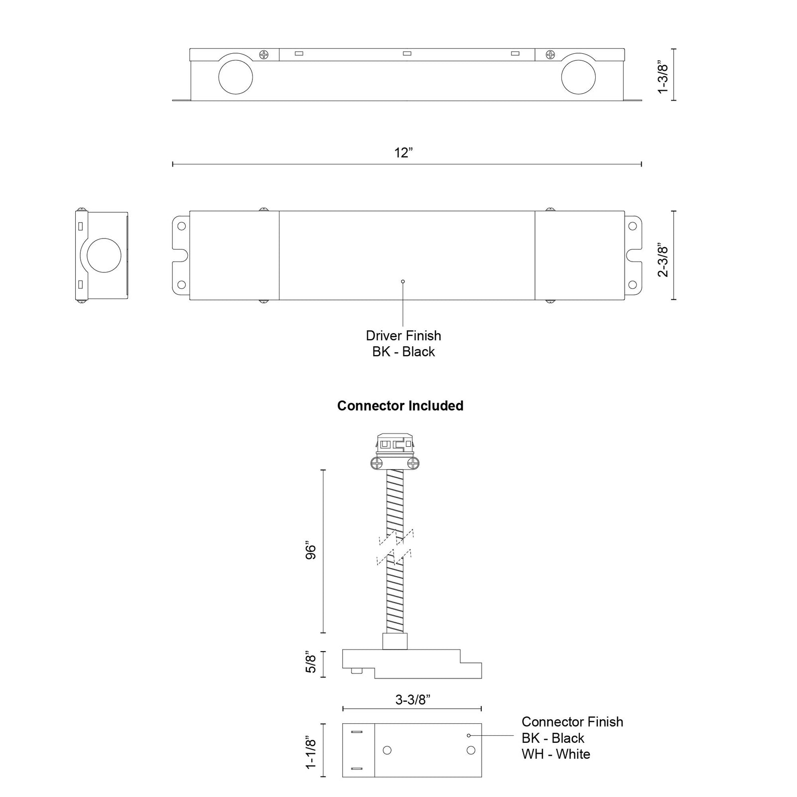 Trilo Track 12-in White UNV and 0-10 Dimming Trilo Track Remote Driver