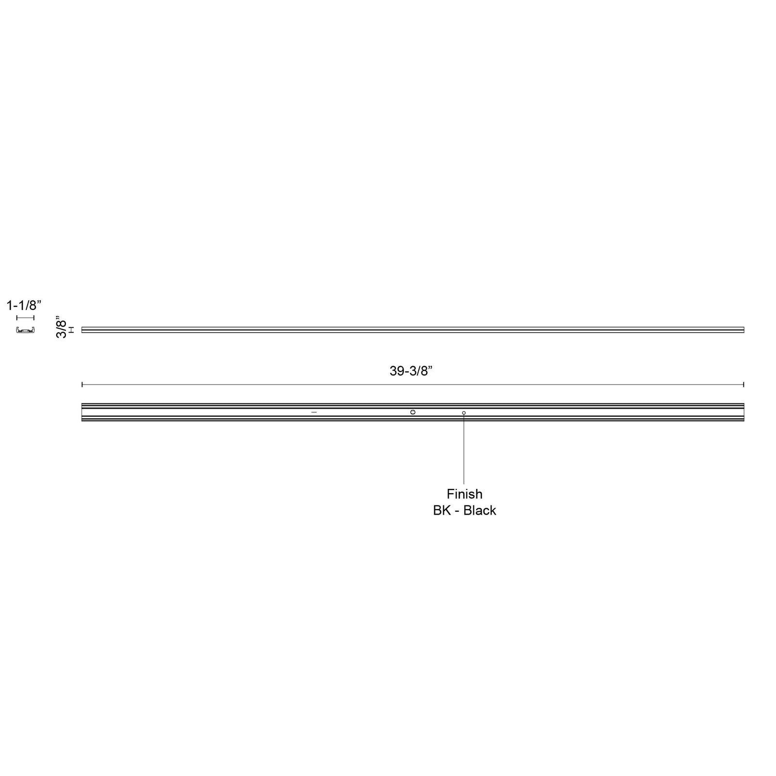 Trilo Track 39-in Black Trilo Track Rail
