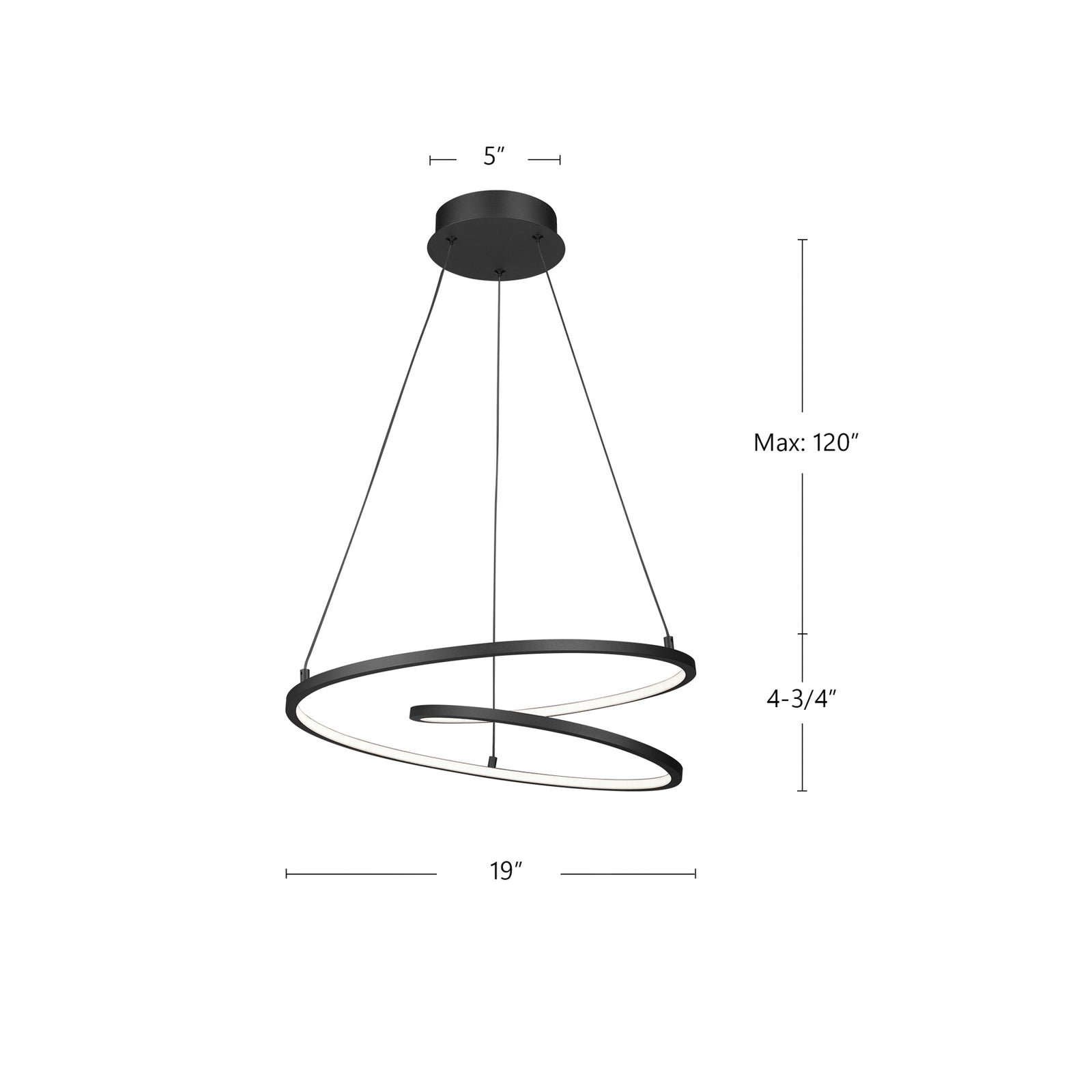 Twist 19-in Antique Brass LED Pendant