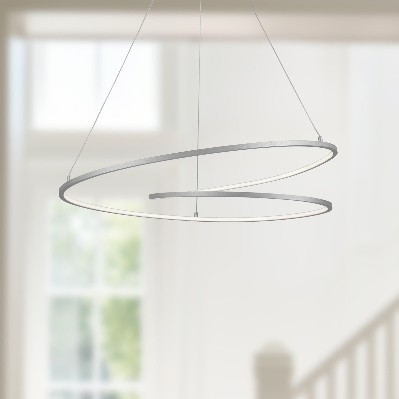 Twist 32-in Antique Silver LED Pendant