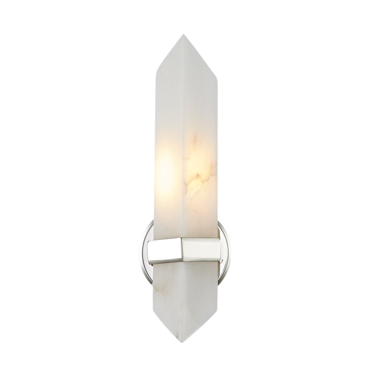 Valencia 5-in Polished Nickel/Alabaster 1 Light Wall/Vanity