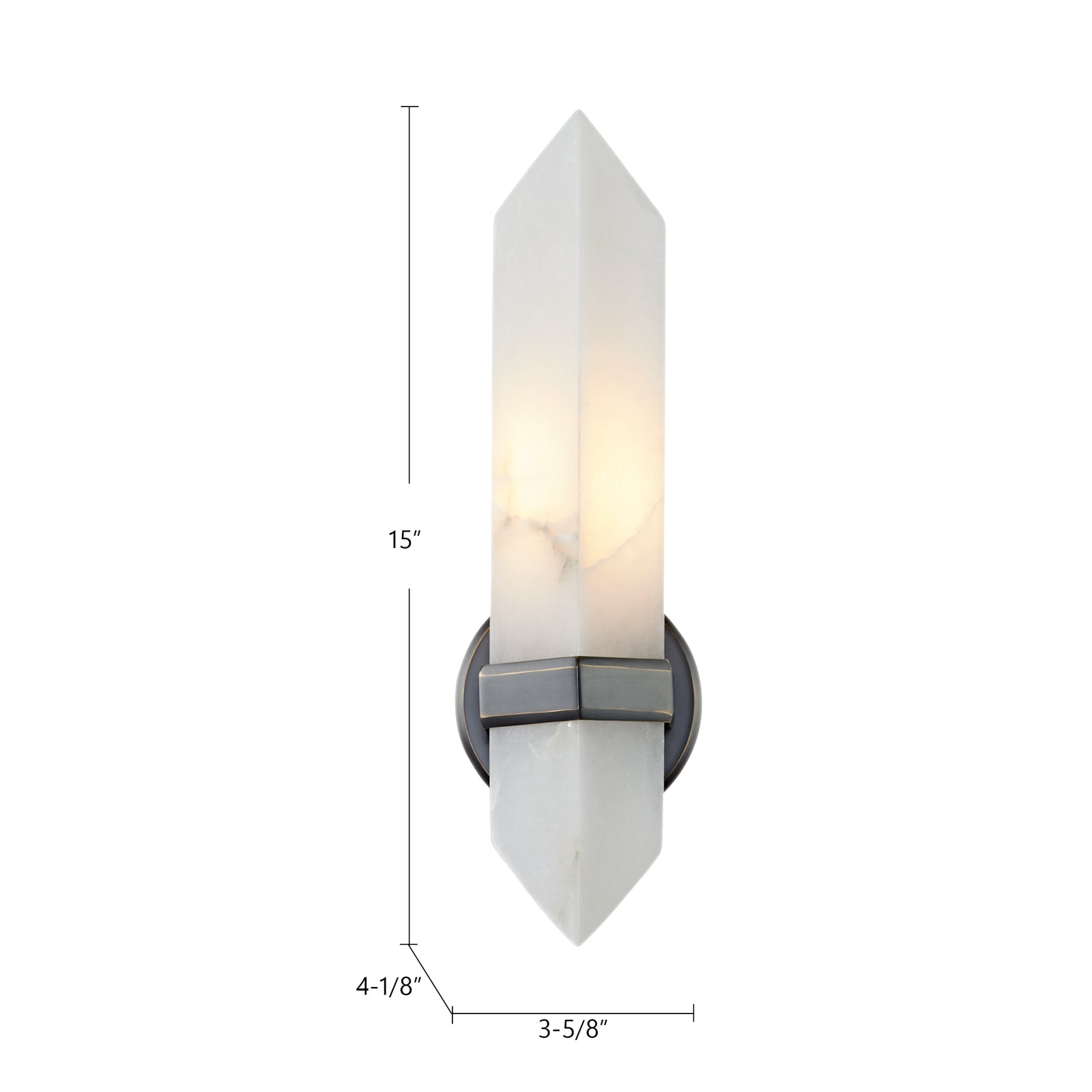 Valencia 5-in Polished Nickel/Alabaster 1 Light Wall/Vanity