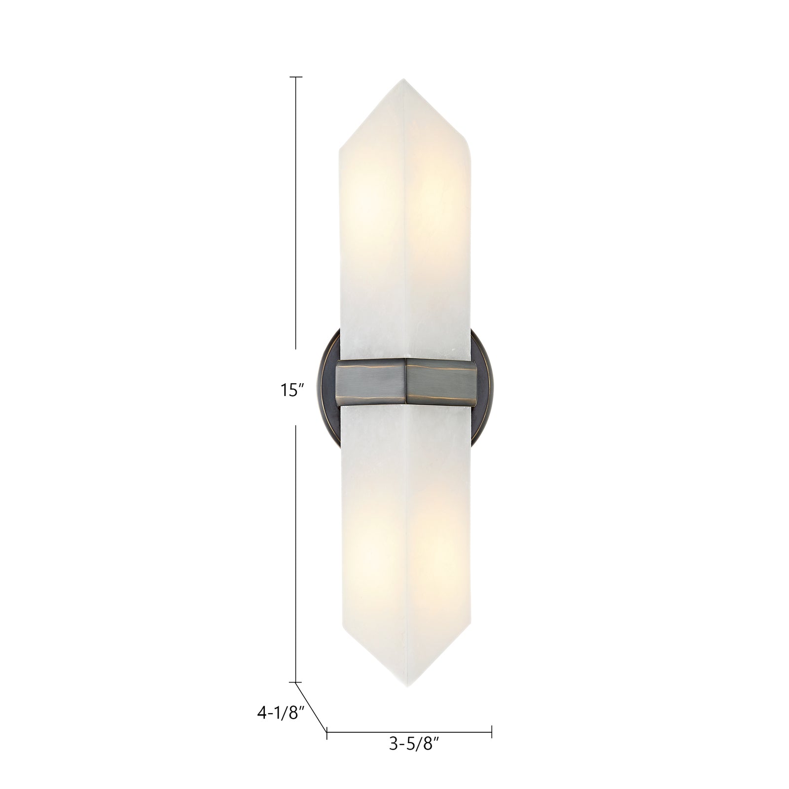 Valencia 15-in Polished Nickel/Alabaster 2 Lights Wall/Vanity