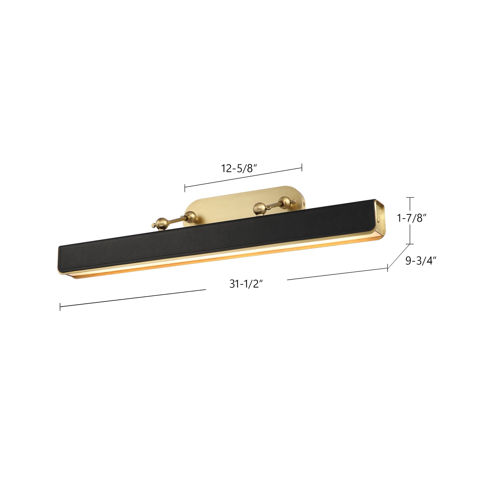 Valise Picture 32-in Aged Nickel/Tuxedo Leather LED Wall/Picture Light