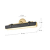 Valise 20-in Vintage Brass/Cognac Leather LED Wall/Vanity