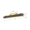 Valise 32-in Vintage Brass/Cognac Leather LED Wall/Vanity