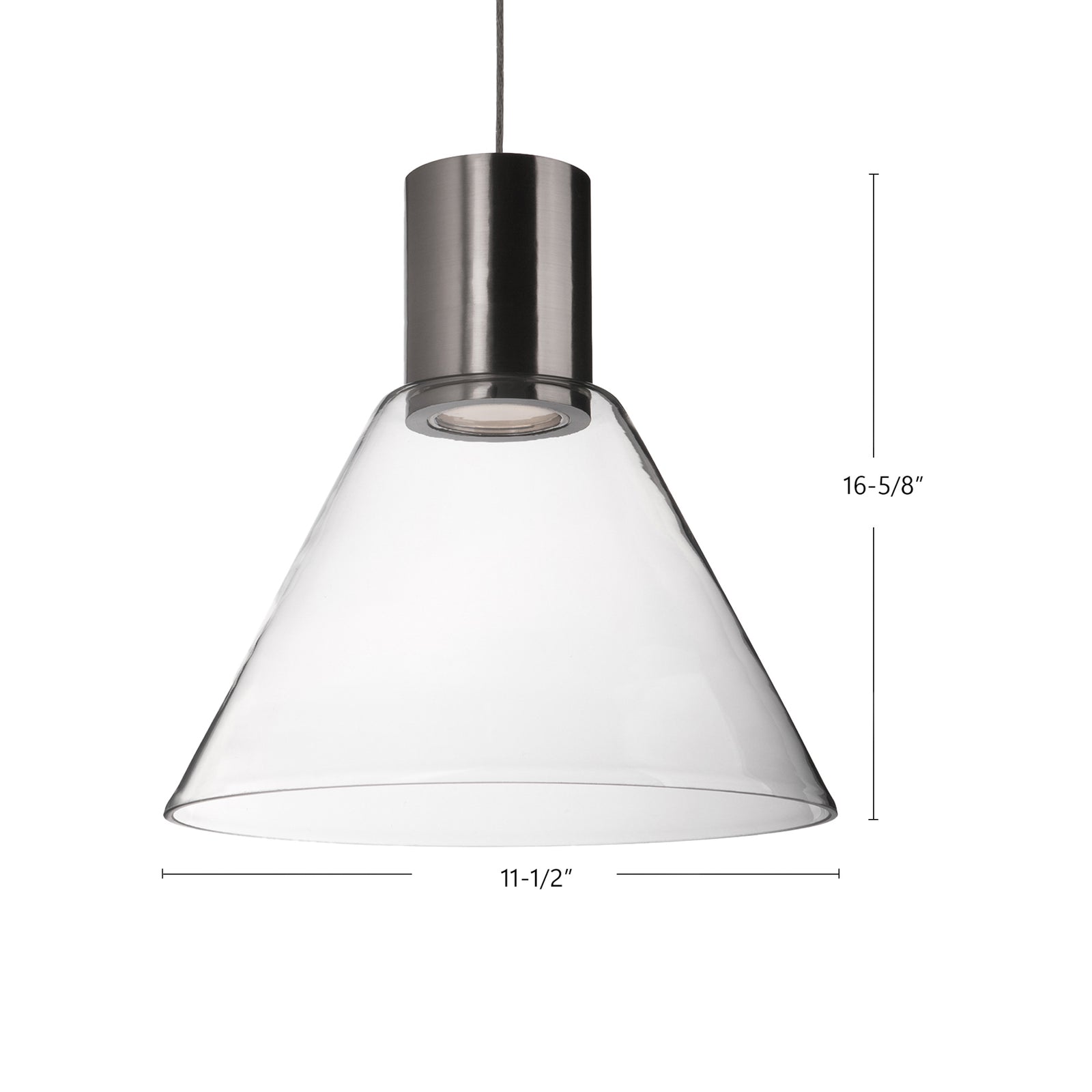 Vanier 11-in Brushed Nickel LED Pendant