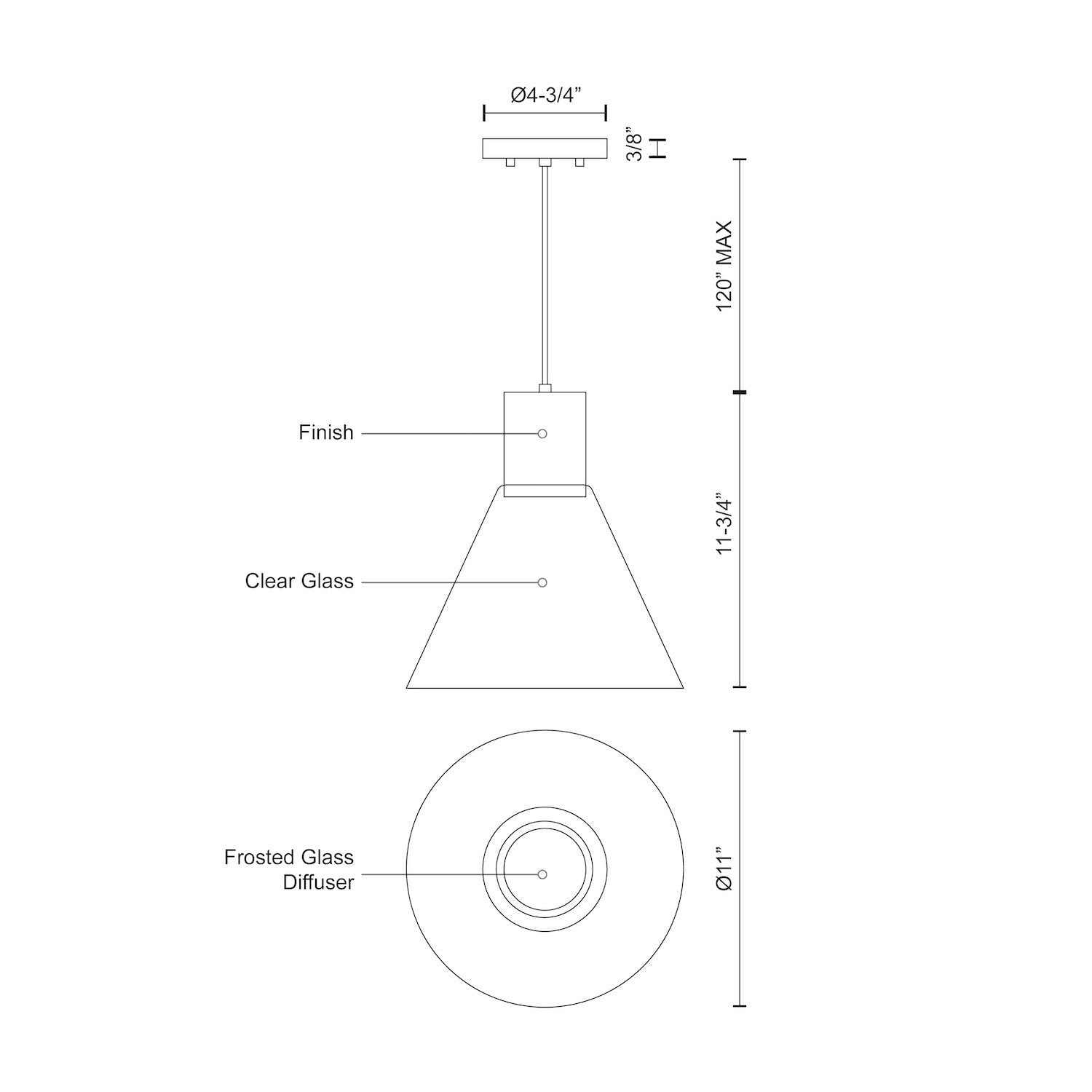 Vanier 11-in Brushed Nickel LED Pendant