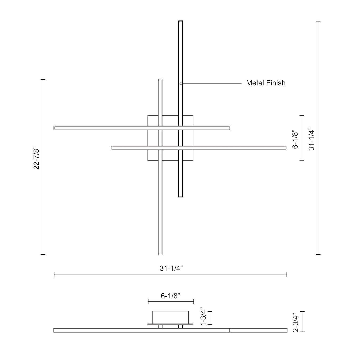 Vega Minor 32-in White LED Flush Mount