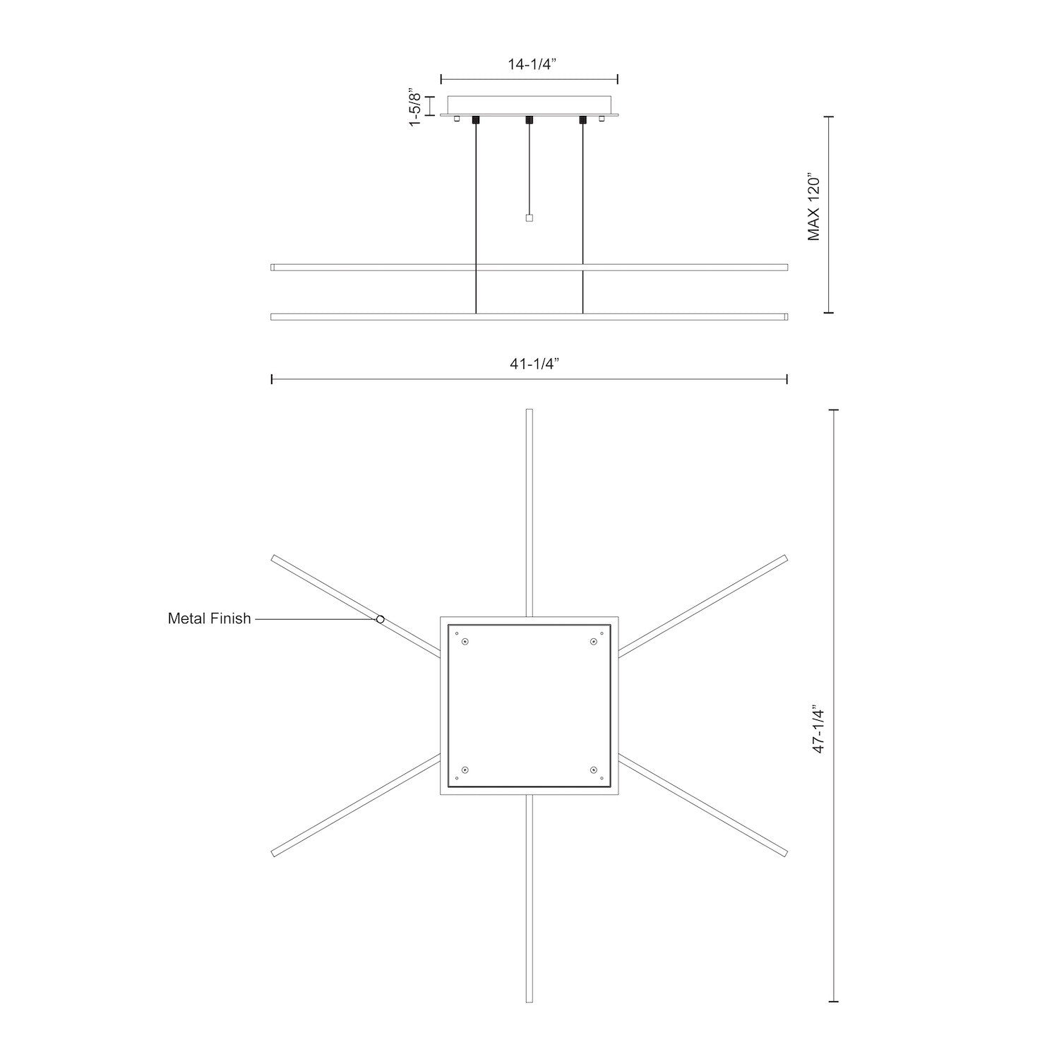 Vega Minor 47-in Black LED Multi Pendant