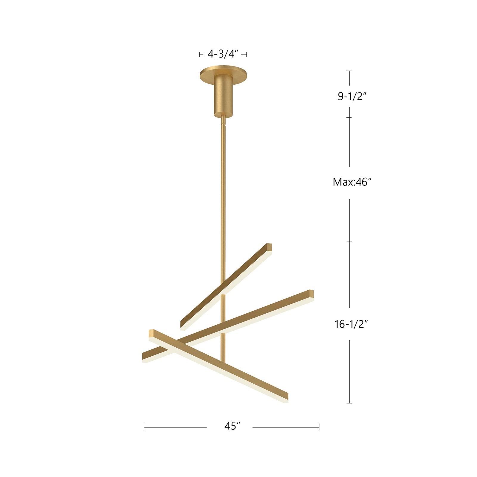 Vega 45-in Brushed Gold LED Chandeliers