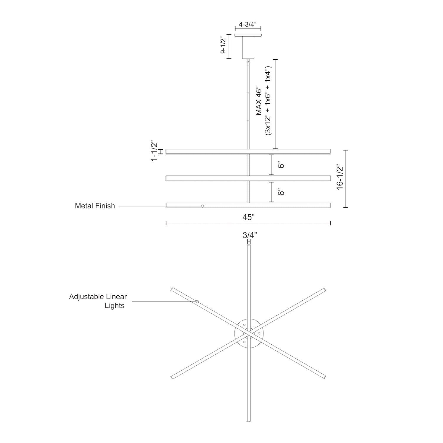 Vega 45-in Brushed Gold LED Chandeliers
