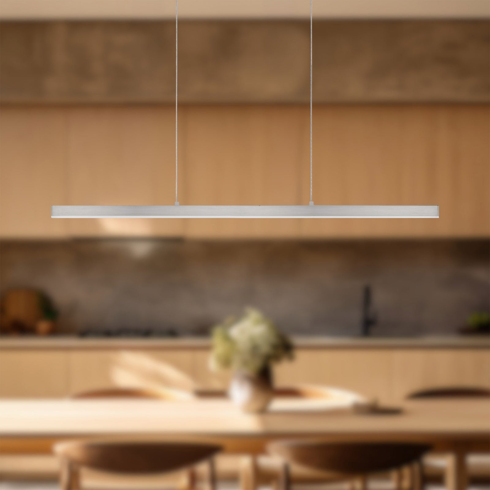 Vega 45-in Brushed Nickel LED Linear Pendant