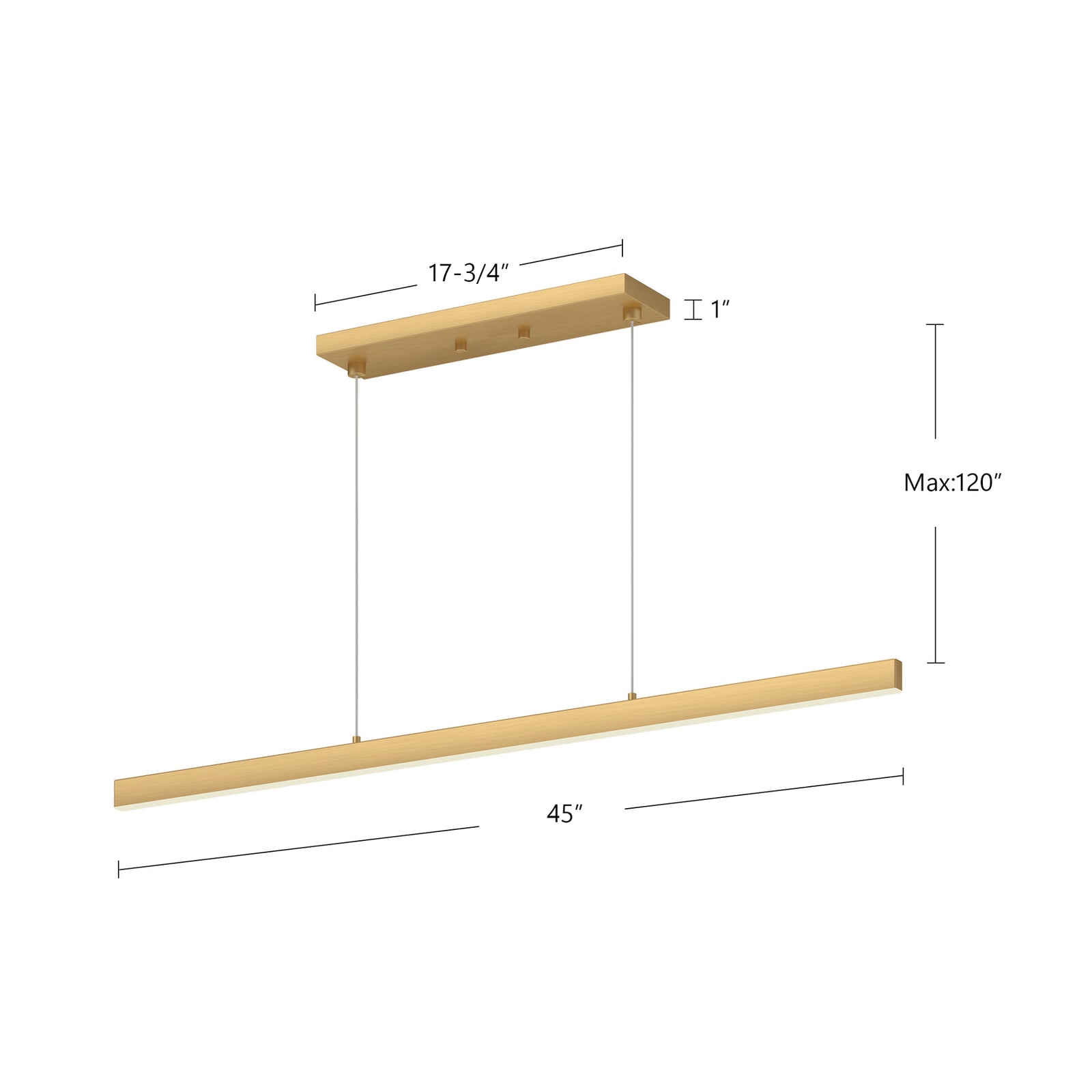 Vega 45-in Black LED Linear Pendant