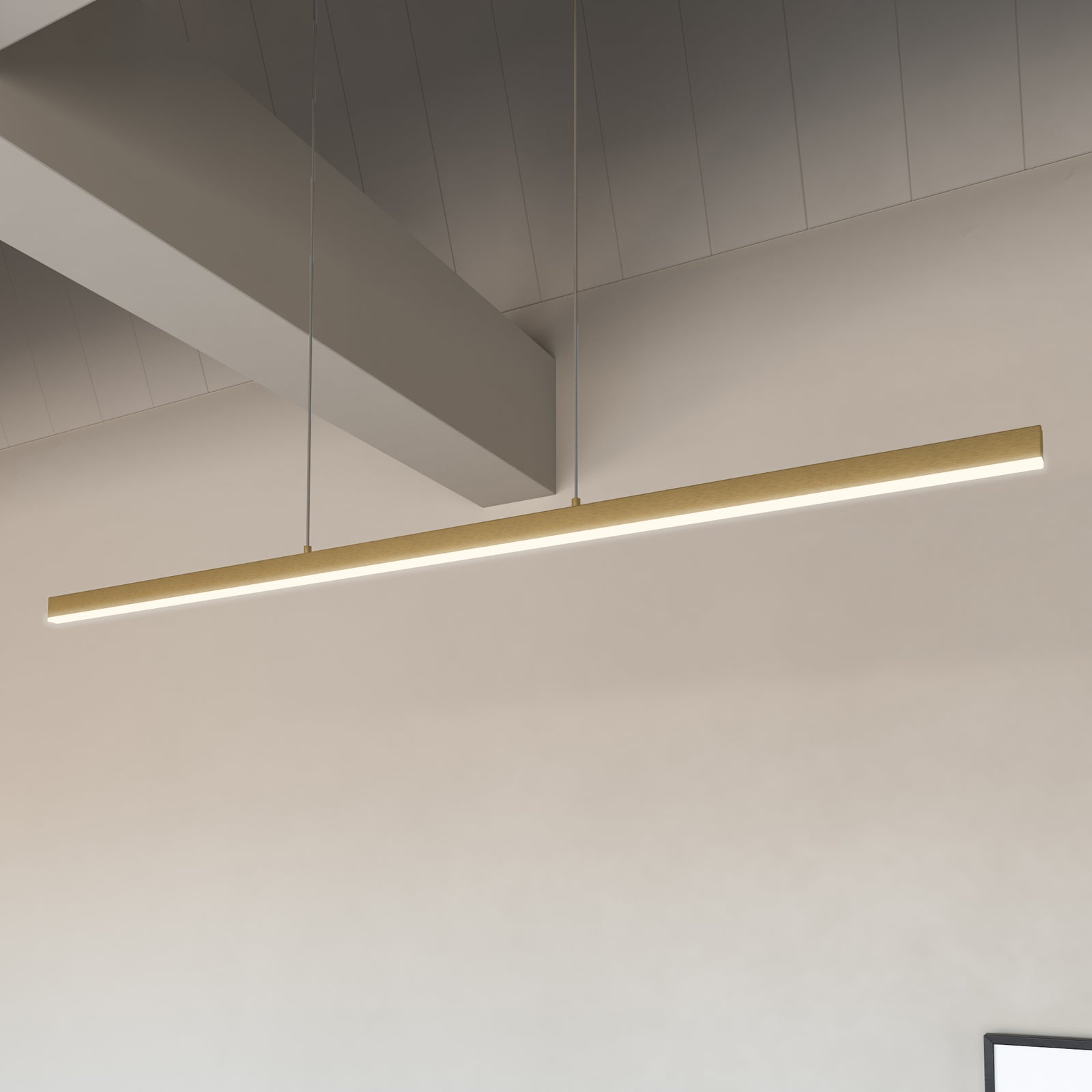 Vega 56-in Brushed Gold LED Linear Pendant