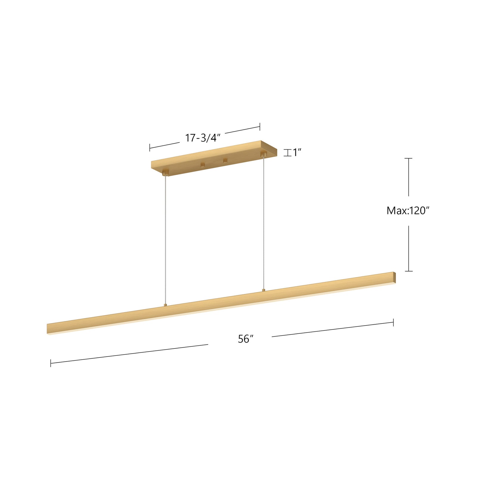 Vega 56-in Brushed Gold LED Linear Pendant