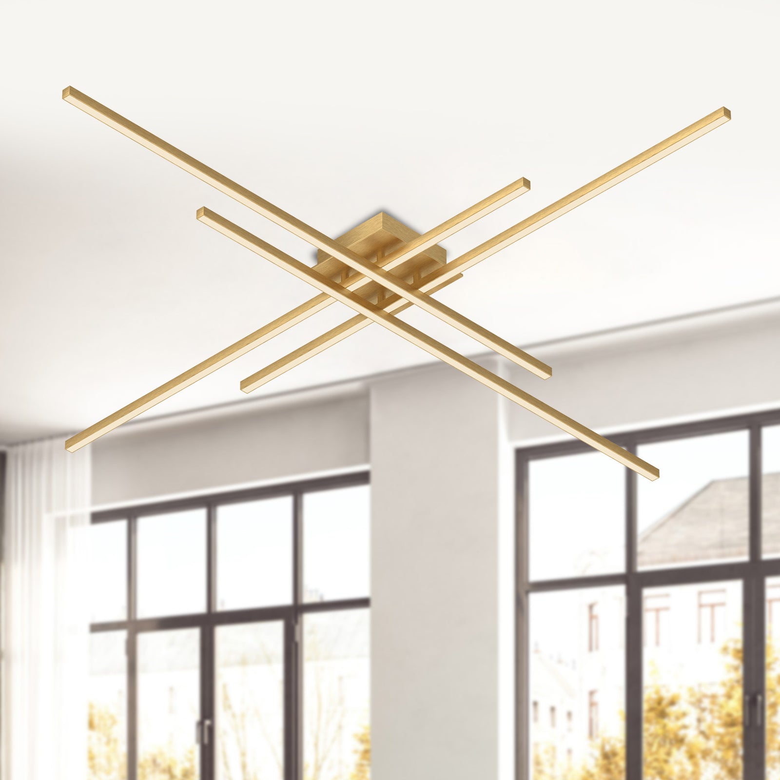 Vega Minor 47-in Brushed Gold LED Flush Mount